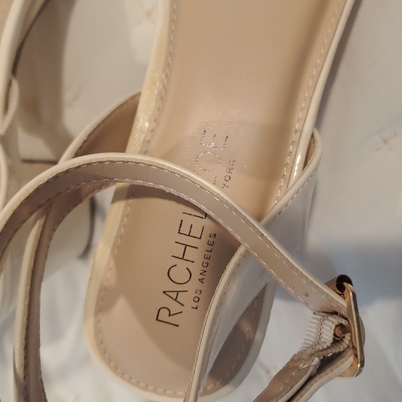 NWT RACHEL ZOE Beige Block Heel Square Toe Strappy Sandals size 9.5 - Picture 3 of 7